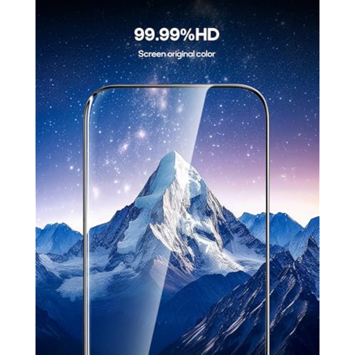 2 Pack For Iphone 15 Pro Tempered Glass Screen Protector:9H+ Durable, Auto Positioning, Bubble Free, High Definition, Easy Installation
