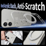 Magnetic iPhone 16 Case, MagSafe Compatible, 360° Rotatable Ring, Mil-Grade Protection