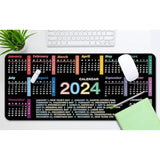 2024 Office Year Calendar Mouse Pad Large Gaming Mat Non-Slip Desk Pad Keyboard And Mouse Desk Mat For Gamer, Office & Home, 31.5 X 15.7 In