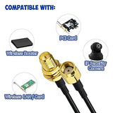 Wifi Antenna Extension Cable 2-Pack Rp-Sma Male To Rp-Sma Female Bulkhead Mount Rg174 Cable 3M 10 Feet For Wifi Router Security Ip Camera Wireless Network Card Adapter