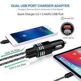 Usb C Fast Car Charger For Samsung Galaxy S25 S24 S23 S22 S21 Z Flip 7 6 5 4/Z Fold 7 6 5 A17 A56 A36 A26 A16 A25 A35 A15 A54 A14 A53,Quick Charge 3.0 Rapid Car Adapter+6Ft Type C Fast Charging Cable