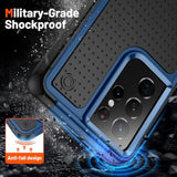 Designed For Samsung Galaxy S21 Ultra Case 2 In 1 Gift Militay Grade Drop Protective Rugged Heavy Duty Cover Shockproof Case For Galaxy S21 Ultra Phone Case For Women Men Boy Girl (Blue+Black)