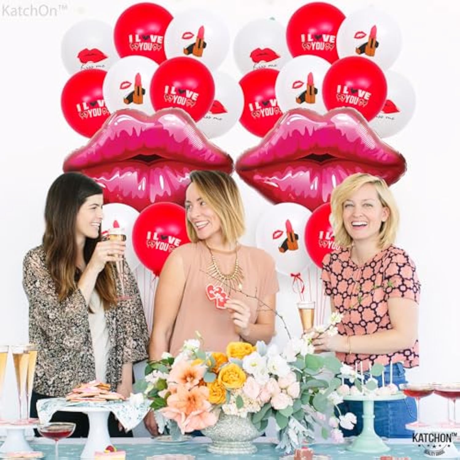 Big 30 Inch, Red Lips Balloons - Pack Of 36 | Huge 49 Inch Red Lipstic