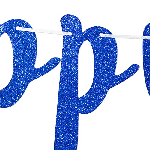 Happy Labor Day Banner, Red White Blue Glitter Star Sign