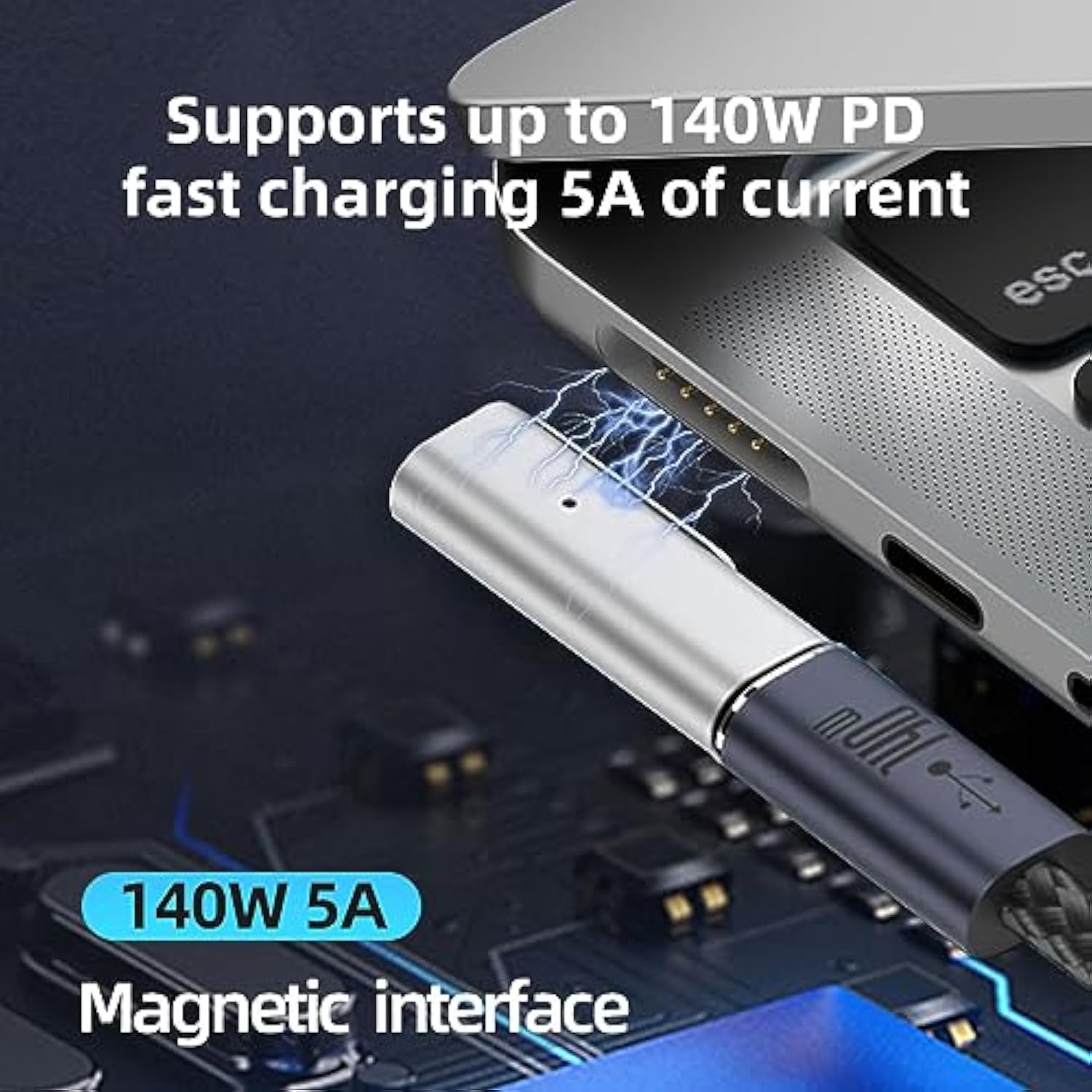 Usb C To Magnetic 3 140W Charging Adapter Mag-Safe Compatible With Macbook Pro