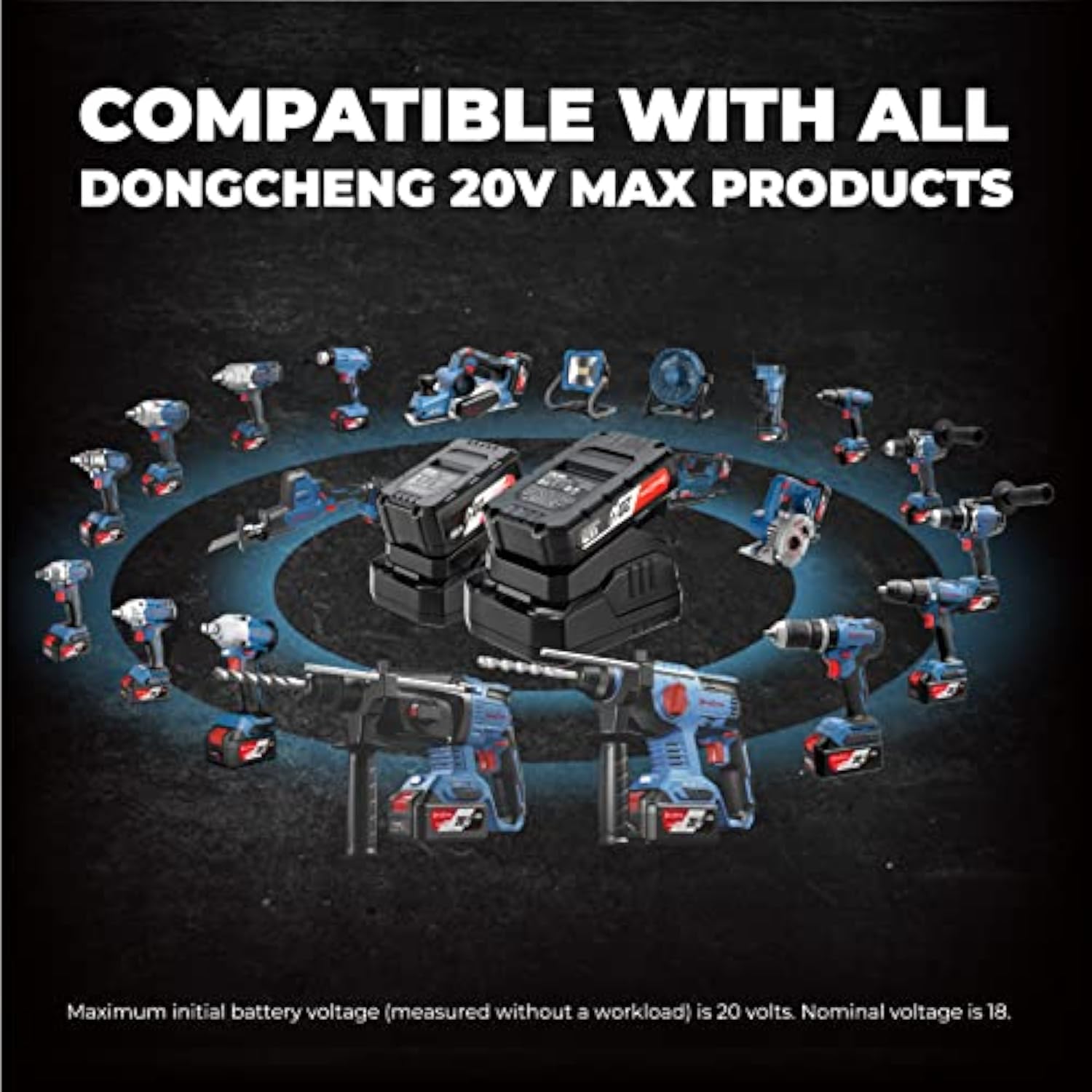 Dongcheng 18V (20V Max) Lithium-Ion Battery Charger, 1 Hour Rapid Charging With Ffcl2020 (Not Included), Ffcl20-02