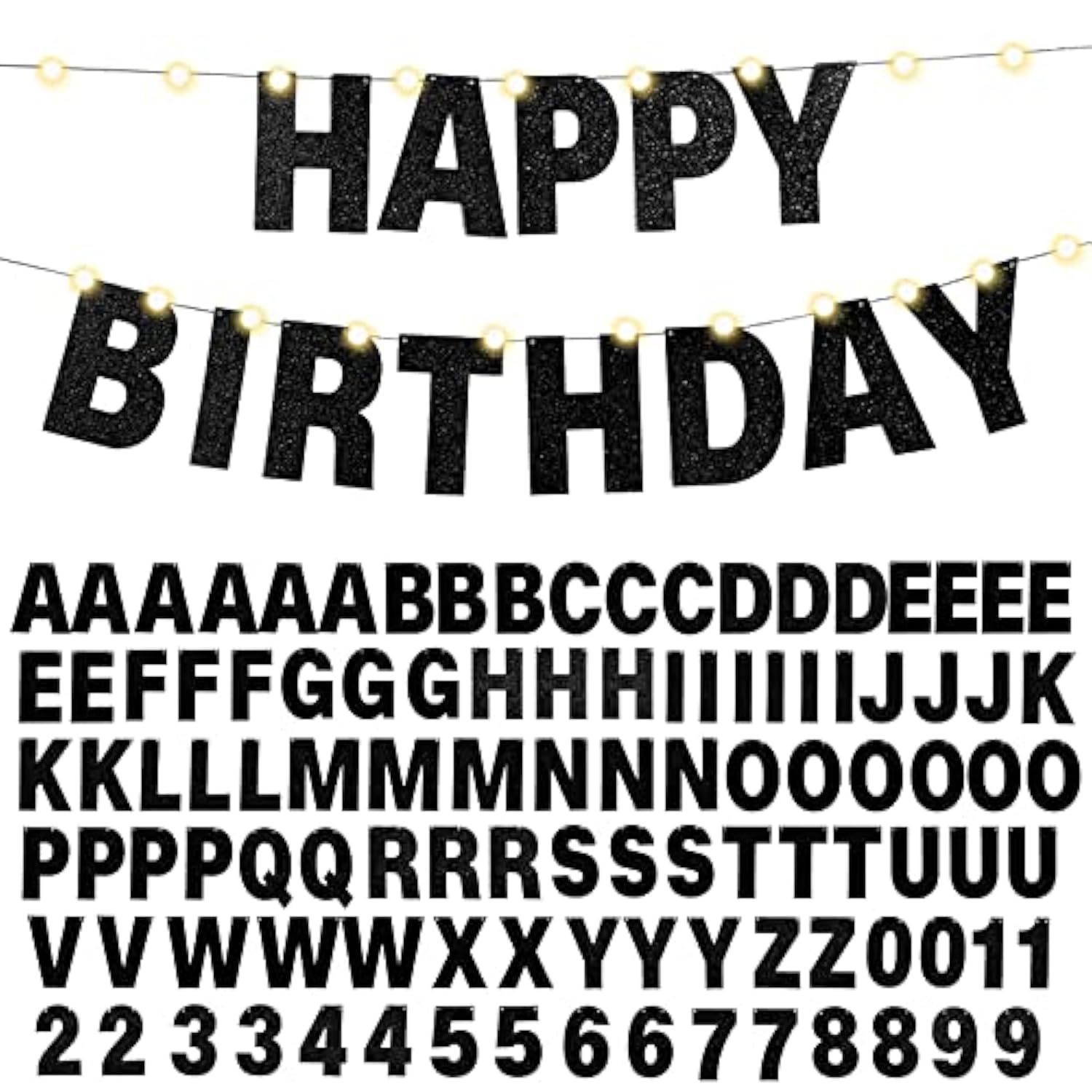112 Pcs Diy Letter Banner Glitter Customizable Banner Kit Custom Banne