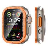 2 Pack For Apple Watch Ultra 2/Ultra Screen Protector 49Mm, [Touch Sensitive] Titanium Alloy Frame Anti-Scratch Hd Tempered Glass Protective Glass Film For Iwatch 49Mm (Numeric Orange)