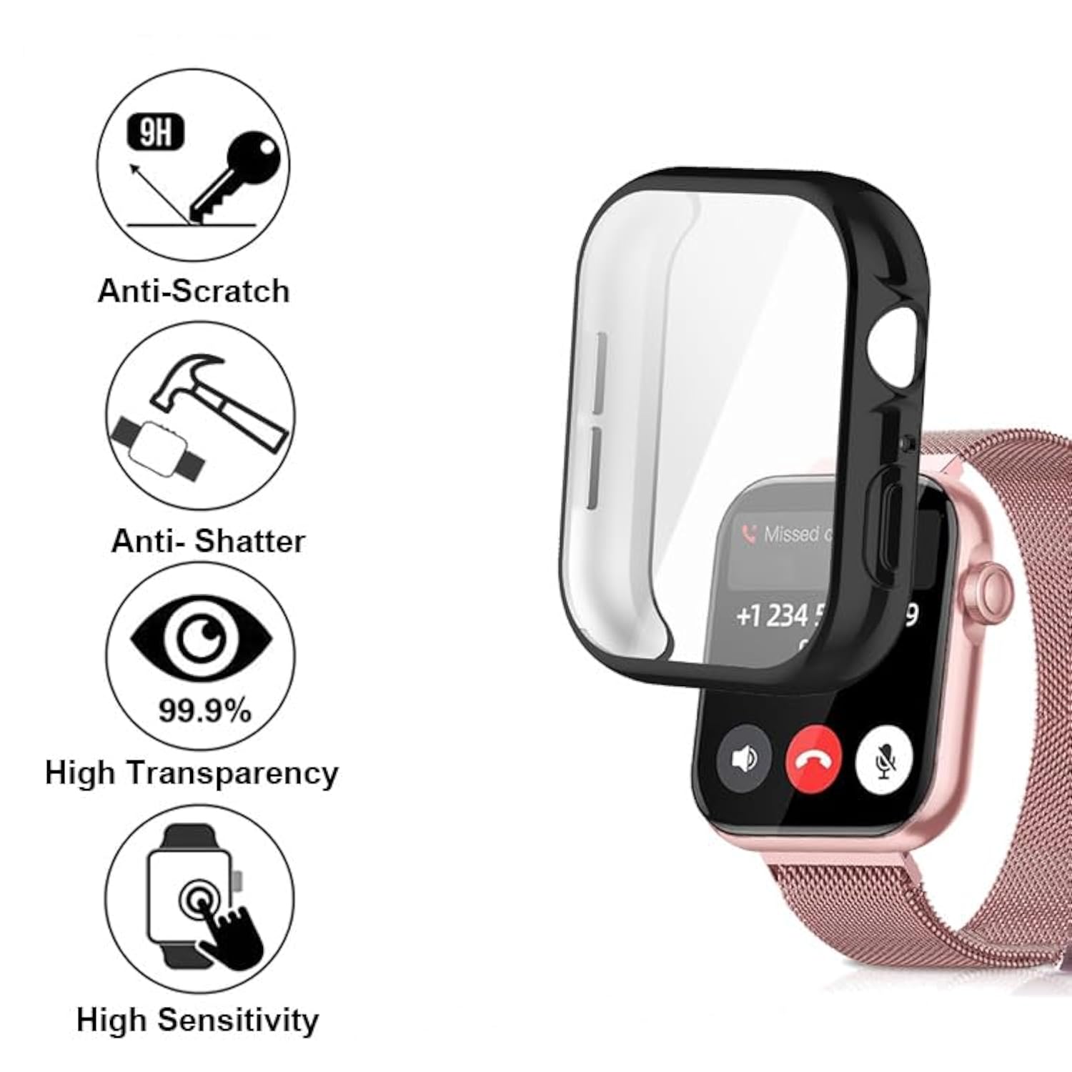 Watch Cases Compatible With Kacubaku Akumaka Dekelife G39 1.85” Smart Watch, Tpu Case With Screen Protector, Protecting Watch Body & Screen