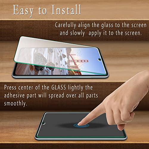 [2-Pack] Tempered Glass for  Galaxy A52/ A52 5G Screen Protector, Support Fingerprint Reader, Easy to Install, Bubble Free, Case Friendly