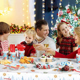 194 Pcs Merry Christmas Party Supplies For 24 Guests Gingerbread Christmas Tableware Set Includes Disposable Paper Plates Napkins Cups Straw Plastic Tablecloth Cover Knife Fork Spoon Xmas Decorations