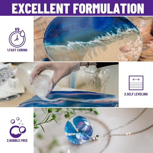 Epoxy Resin Kit 1Gallon, Clear Crystal Resina Epoxica Food Safe, Casting Resin For Art Craft, Jewelry Making, Diy