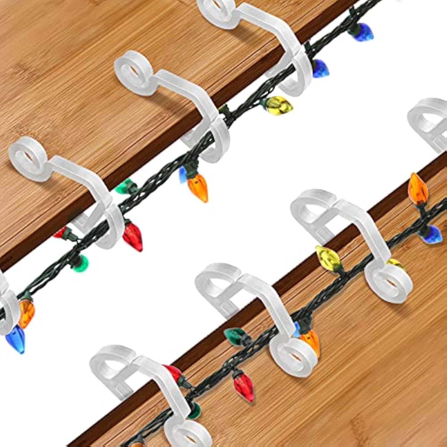 150 Pcs Christmas Light Clips And Hooks - Gutter Hanger For Outdoor Seasonal Lighting - Weatherproof Holiday Hooks For Festival Decoration