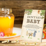 Winnie Baby Shower Decorations-Baby Shower Games-Baby Shwoer Party Decor-Baby Shower Table Sign Centerpieces-Dont Say Baby Shower Games Pooh Birthday Supplies Party Decorations