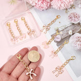 30Pcs 3 Style Pink Bow Keychains Party Favor Key Chains Alloy Enamel Coquette Bowknot Purse Handbag Backpacks Charm Decorations For Birthday Team Cheer Preppy Wedding Shower Gift Supplies