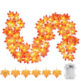 50 Led 16.4Ft Thanksgiving Decorations Fall Garland String Lights With Timer, Lighted Autumn Leaves Garlands Decor, Fall Lights For Home Decoration Party Indoor Mantle
