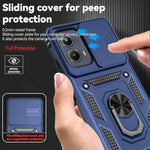 For Motorola Edge 2024 Case,With Camera Cover,[Military Grade] 16Ft.Drop Tested Cover With Magnetic Kickstand Car Mount Protective Case For Moto Edge 2024, Blue