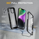 iPhone 14 Glass Series Clear Bumper Case w 9H Screen & Lens Lemon