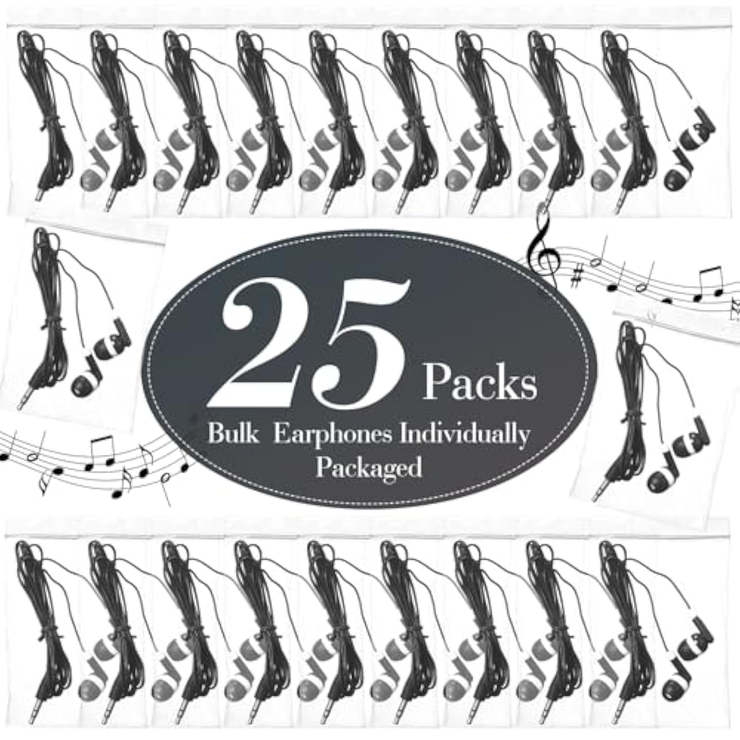100 Pack Bulk Earbuds For Classroom, Student Basic Headphones In Ear For Kids