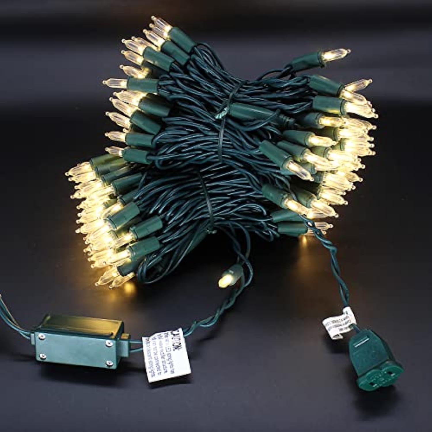 150 Led Warm White Christmas Lights On Green Wire, 50 Feet Xmas Tree Lights, Ul Certified For Outdoor Indoor