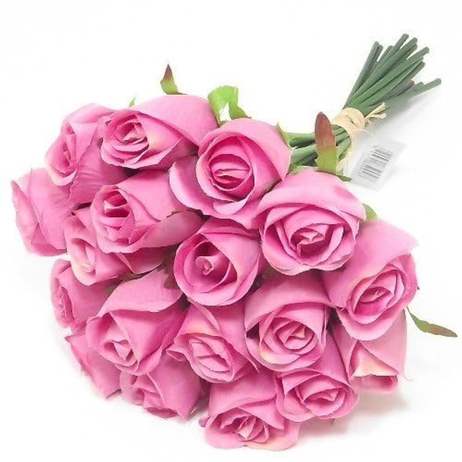 Pink Artificial Roses, Bunch Of 18 Fake Pink Roses With Stems, (12") 30Cm Silk Flowers Bouquet For Outdoor & Indoor Events Wedding Party Home Decoration & Gifts-Diy & Crafts