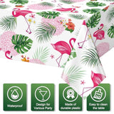 3 Pack Summer Flamingo Tablecloth Party Decorations, Hawaiian Tropical Plastic Table Cloth, Disposable Luau Table Cover For Summer Flamingo Picnic Birthday Party Supplies Decorations, 54” X 108”