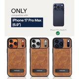 Magnetic For Iphone 17 Pro Max Leather Case,Built-In Invisible Stand [Compatible With Magsafe] Protective Slim Kickstand Phone Cover For Iphone 17 Pro Max,Brown