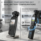 Body Camera with Audio & Video Recording Vlogging Camera Handheld POV Cameras with 270° Rotating Lens 1080P Pocket Body Cam with External Charging