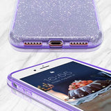 Compatible With Se 2022 Cse, Se 2020 Case, 8 Case, 7 Glitter Bling Sparkle Cute Girls Women Protective Case For 7/8/Se (Purple)
