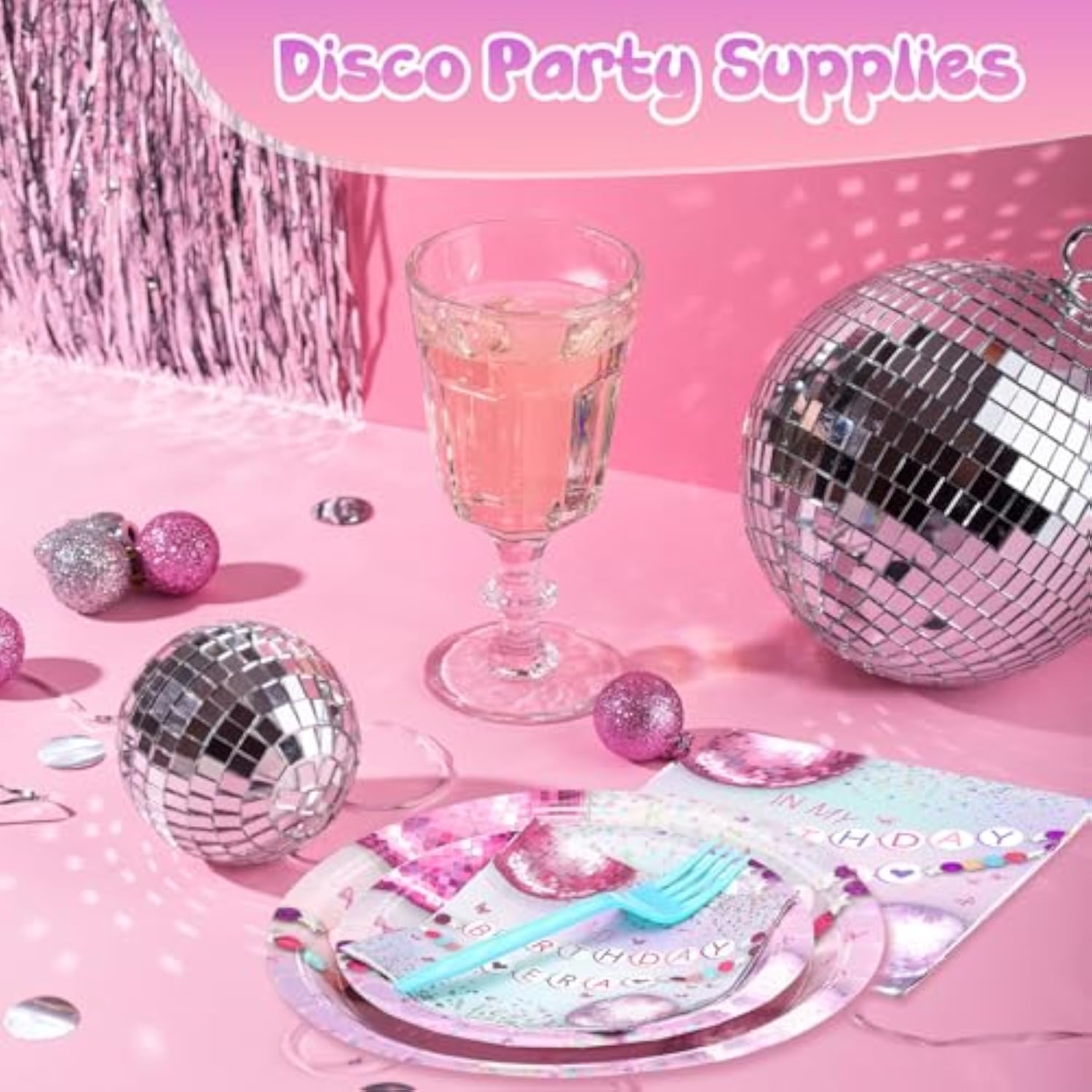 In My Birthday Era Party Tableware Set, 96 Pcs Disposable Paper Plates, Napkin, Fork, Music And Friendship Themed Party Supplies For Girls Women Birthday Decorations(Pastel Rainbow)