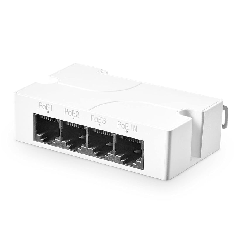 Gigabit Poe Passthrough Switch, 1 Poe In 3 Poe Out Extender, Ieee802.3Af/At Po