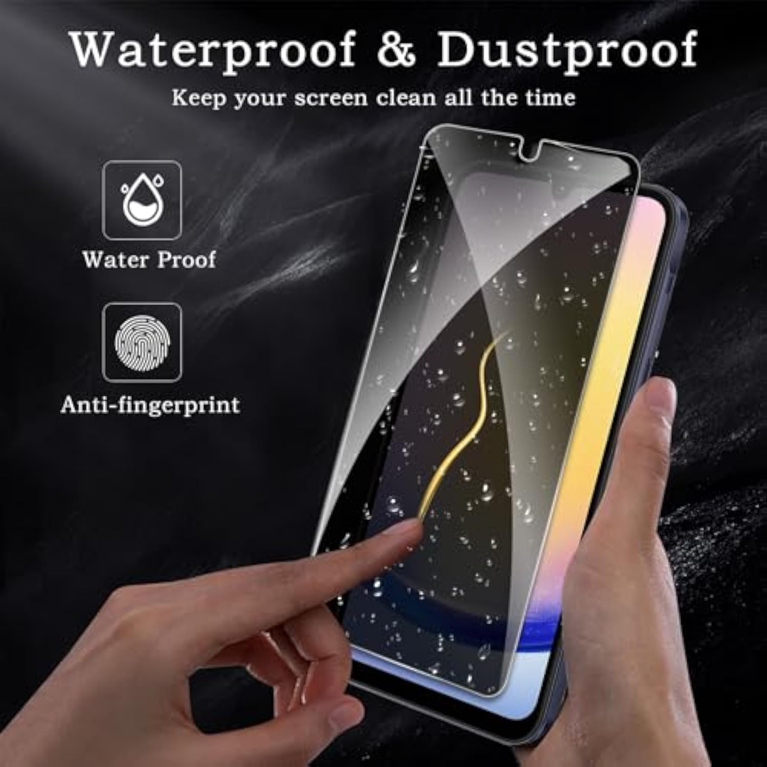 [2+2 Pack] Privacy Screen Protector For Samsung Galaxy A25 5G, Anti-Spy Shatterproof Tempered Glass With Camera Lens Tempered Glass 9H Hardness Bubble Free Anti-Glare Case Friendly