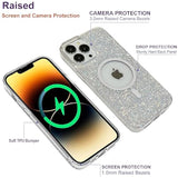 Cute Glitter For Iphone 13 Pro Max Case [Compatible With Magsafe] [10Ft Drop Protection] Magnetic Cover With Bling Sparkle For Women Girls 6.7"-Sparkly Silver