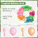 Tropical Balloon Garland Kit: Luau Party Decor with Palm Leaves