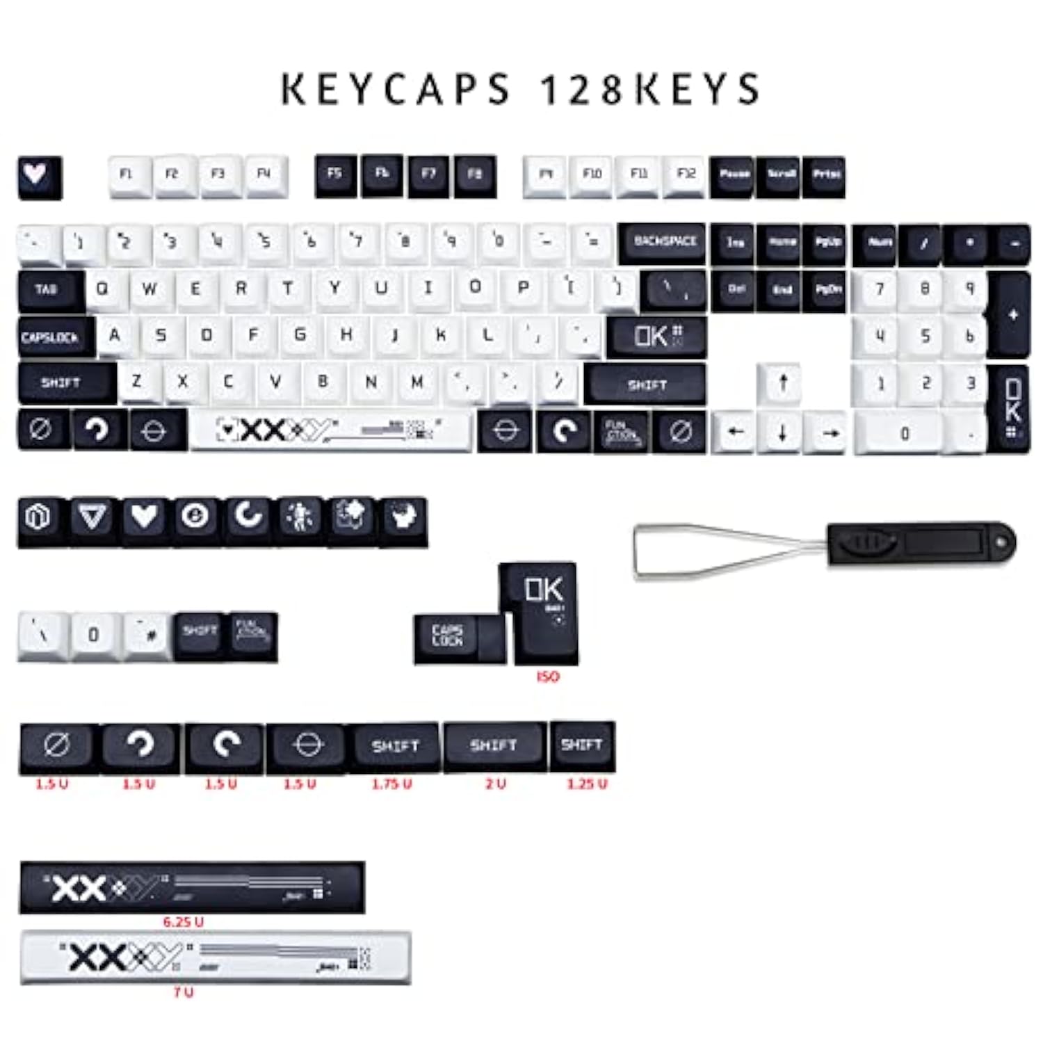 Keycaps Desert Eagle 128 Set For Mechanical Keyboard, Custom Pbt Xda Profile K