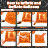 25Pc Black Orange Square Foil Balloons – Wall Backdrop & Arch Party Decor