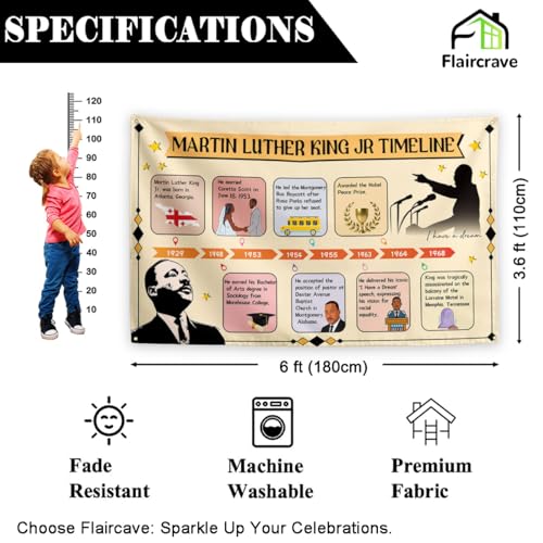 Martin Luther King Banner MLK Day Backdrop Sign African American Decor Martin Luther King Jr.Decorations for Home Party
