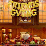 16 Inch Friendsgiving Gold Foil Balloons Banner Thanksgiving Fall Party Decor