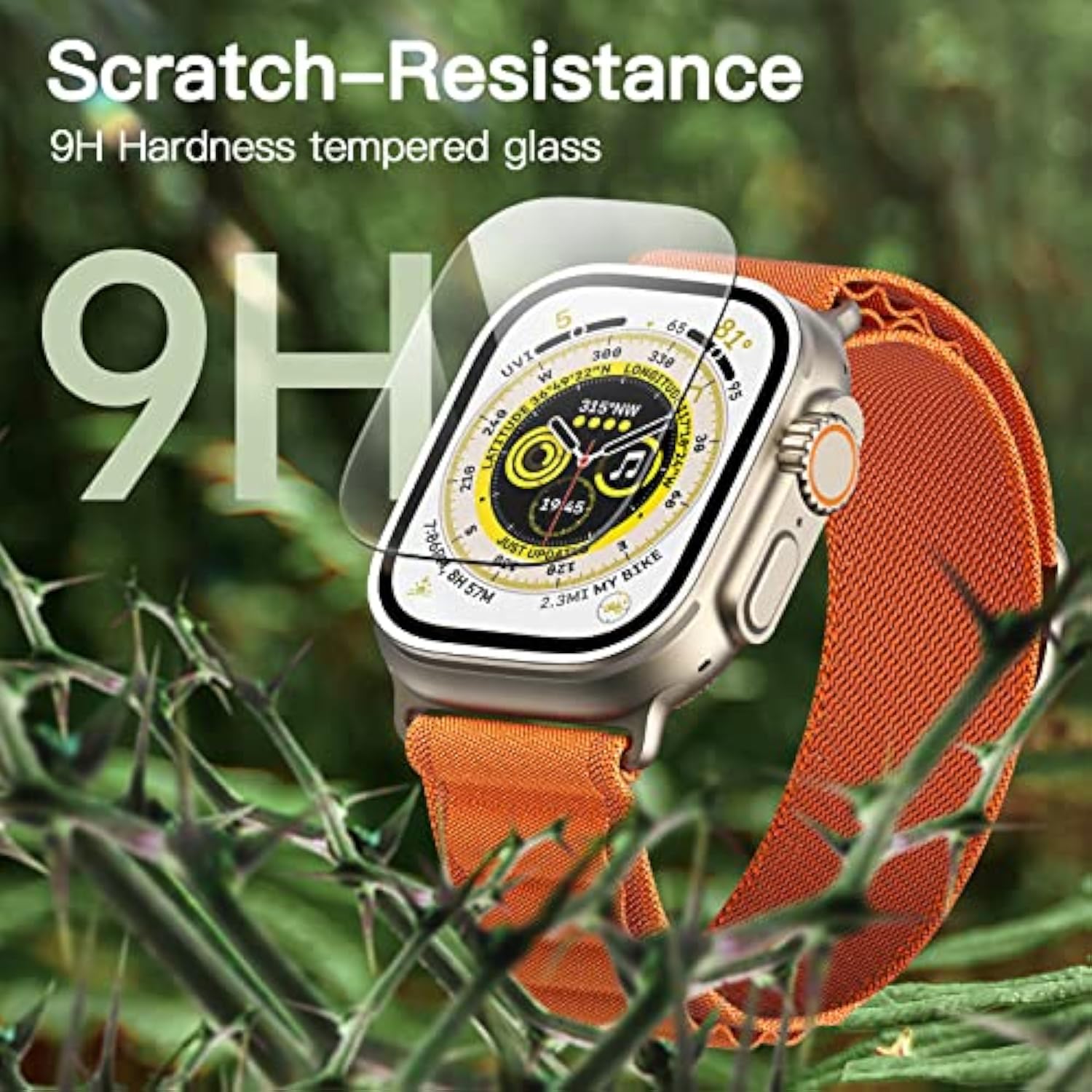 JETech Screen Protector for Apple Watch Ultra 3/2/1 49mm with Easy Installation Frame, Anti-Scratch Tempered Glass Film, HD Clear, 3 Pack