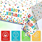 3-Pack Colorful Polka Dot Birthday Tablecloths – 54x108" Waterproof Plastic Covers for Parties