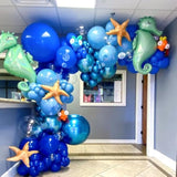 124Pcs Blue Balloons Garland Arch Kit, 18In 12In 10In 5In Baby Light Blue Royal Blue Metallic Blue Balloons For Baby Shower Birthday Baseball Nautical 4Th Of July Independence Party Decorations