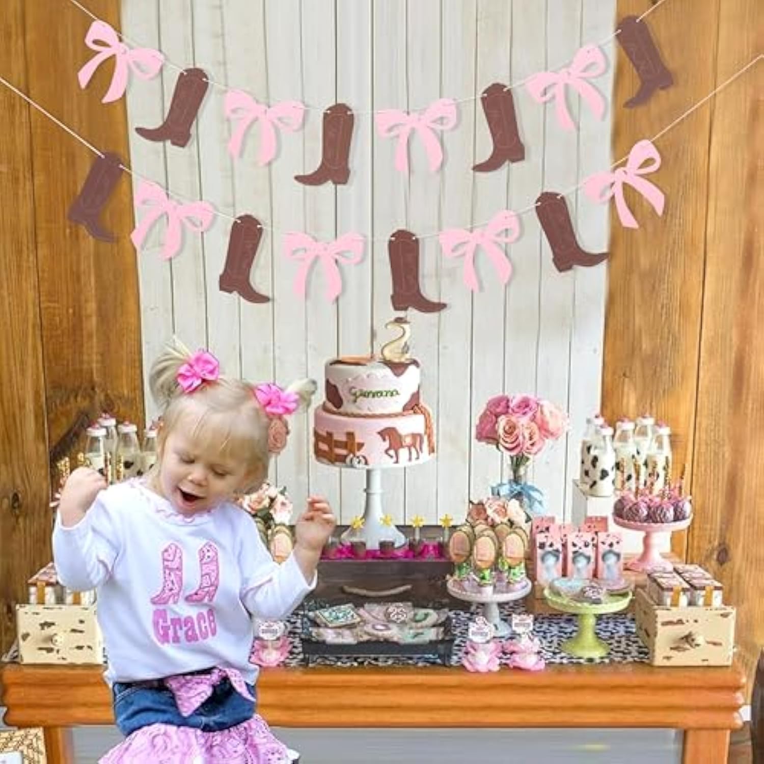 Boot Or Bows Gender Reveal Banner - Boots Or Bows Party Decorations,Cowgirl Boots 1St Birthday,Cowgirl Gender Reveal Decorations,Cake Smash Backdrop Banner