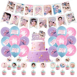 Birthday Party Supplies, Birthday Decorations Set - Banners,Cake Toppers,21Pcs Cupcake Toppers Perfect For Boys And Girls(Pink)