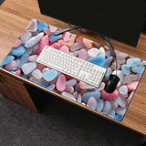Large Mouse Pad,Edge Stitched Mousepad,Non-Slip Laptop Desk Mat, Desk Writing Pad For Office And Home,31.5 X 13.8 Inch - Colorful Small Pebbles Stone