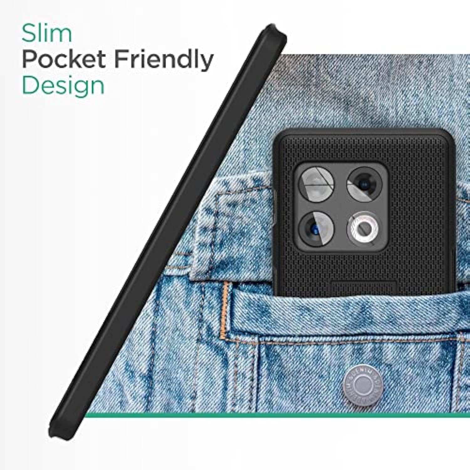 Slim Fit with Kickstand OnePlus 10 Pro 5G Case with Belt Clip Holster