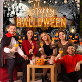 Happy Halloween Banner Scary Graveyard Pumpkin Backdrop 6x3.6ft Horror Party Decorations