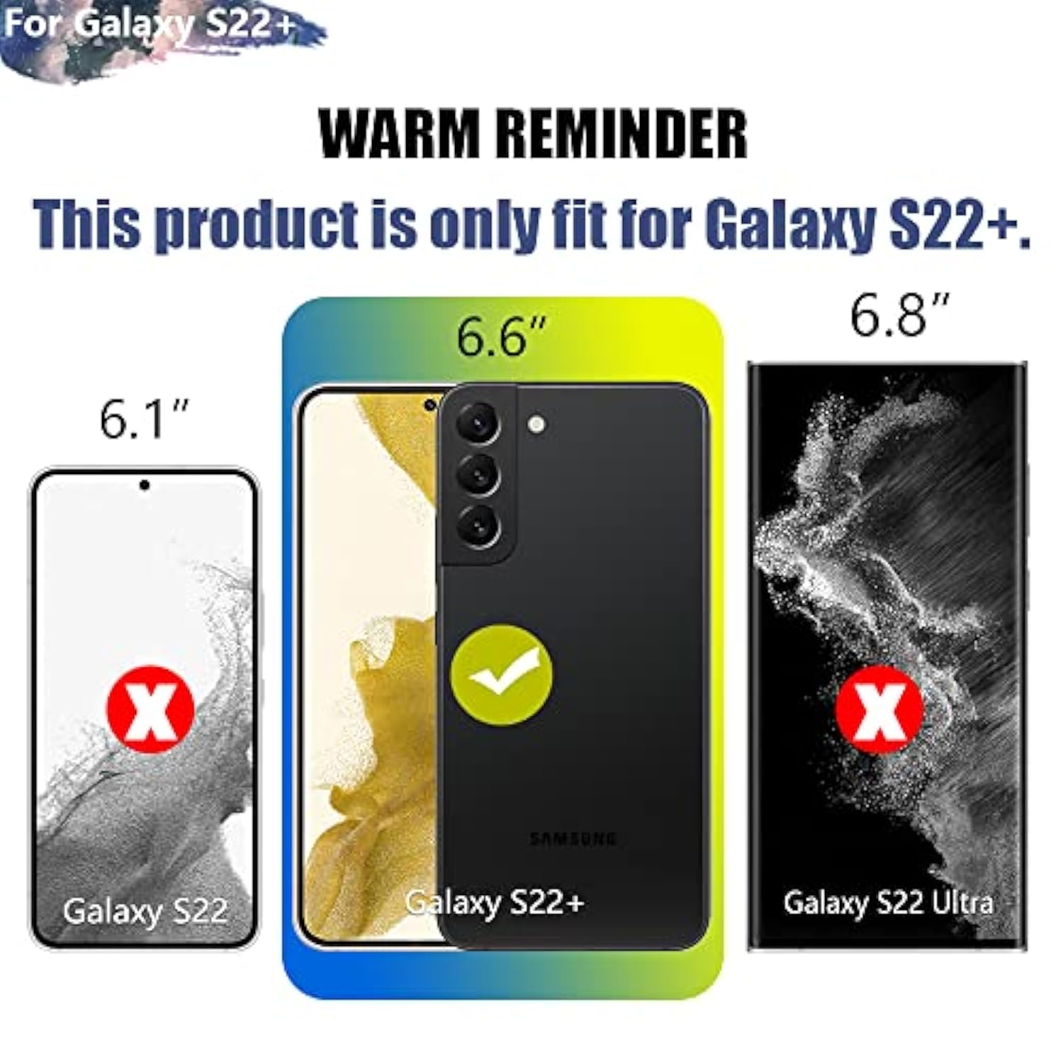 Battery Case For Samsung Galaxy S22+ / S22 Plus, 5000Mah Rechargeable Extended Battery Charging Charger Case, Add 100% Extra Juice (6.6 Inches) Black