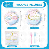 96Pcs Twinkle Twinkle Little Star Gender Reveal Party Supplies Plates And Napkins Baby Shower Disposable Tableware For Baby Girls Or Boys Gender Reveal Party Decorations Serve 24