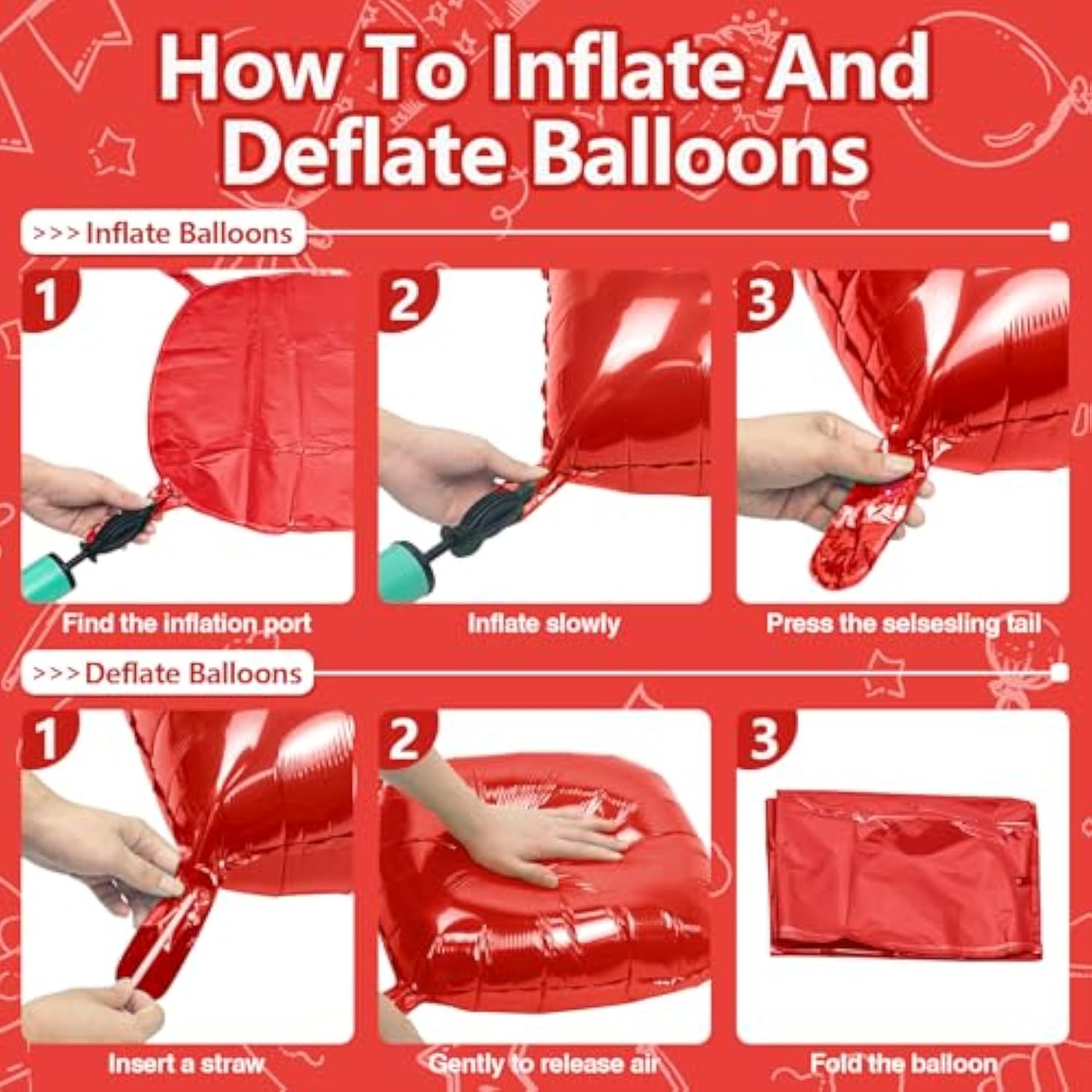 25Pcs Red Square Foil Balloons Wall Backdrop Metallic Double Sided Red Christmas Balloon Tunnel Arch Kit For Christmas Birthday Baby Shower Valentine‘S Day Party Decoration