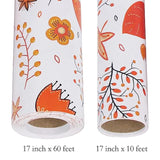 Orange Floral Wrapping Paper Jumbo Roll 17 In X 60 Ft, All Accasion Flower Gift Wrap For Wedding Birthday Bridal Shower